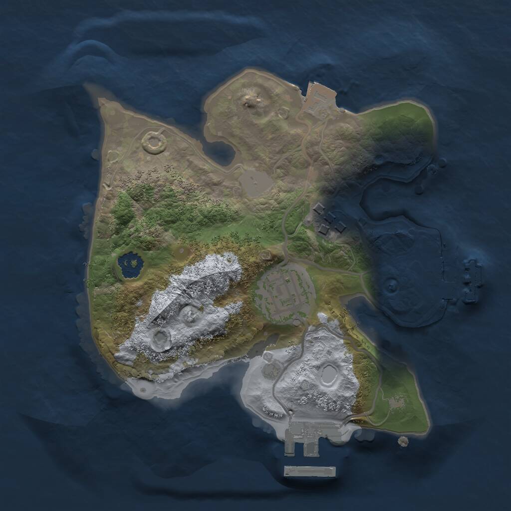 Rust Map: Procedural Map, Size: 2000, Seed: 1602777551, 5 Monuments