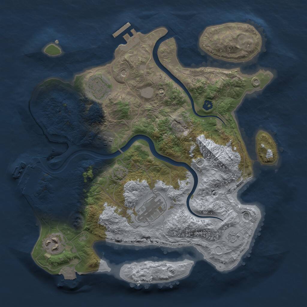 Rust Map: Procedural Map, Size: 3000, Seed: 121579, 10 Monuments