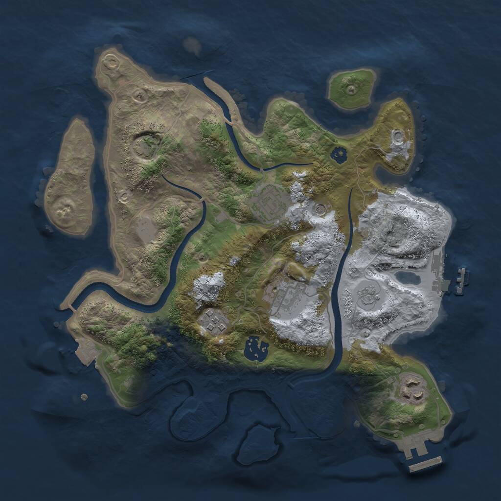Rust Map: Procedural Map, Size: 3000, Seed: 166616658, 11 Monuments