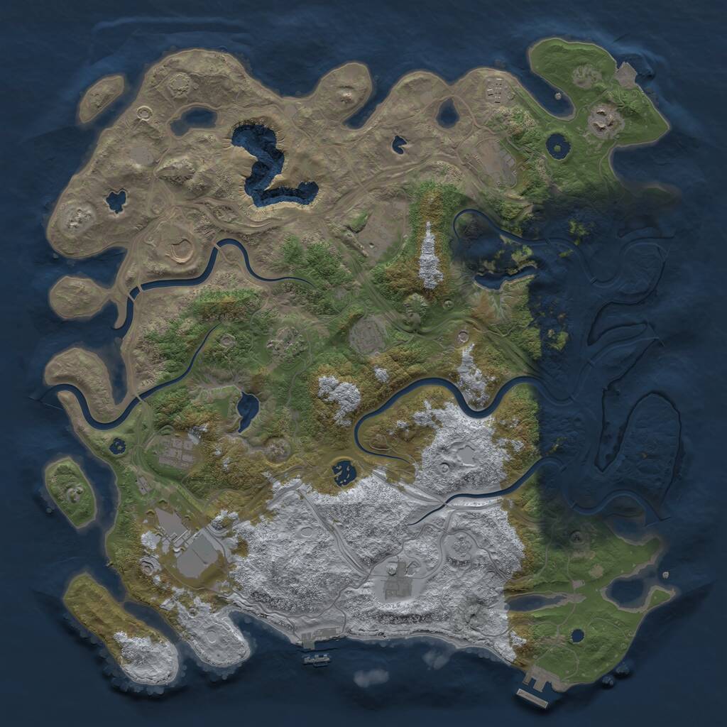 Rust Map: Procedural Map, Size: 4500, Seed: 581710059, 17 Monuments