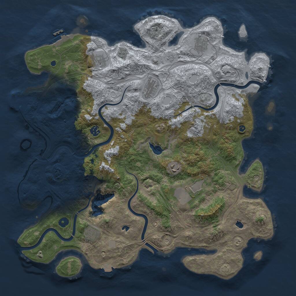 Rust Map: Procedural Map, Size: 4500, Seed: 836958, 15 Monuments