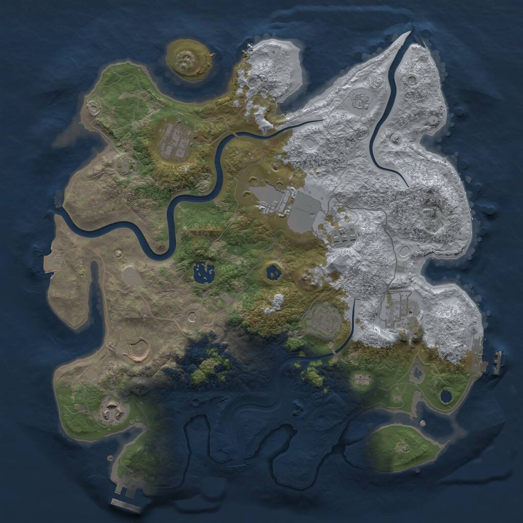 Rust Map: Procedural Map, Size: 3500, Seed: 942019, 14 Monuments