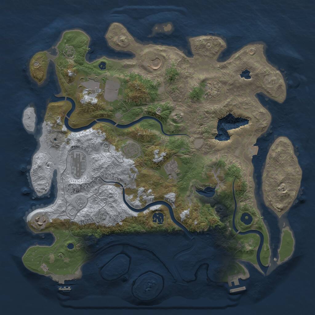 Rust Map: Procedural Map, Size: 4000, Seed: 302941827, 15 Monuments