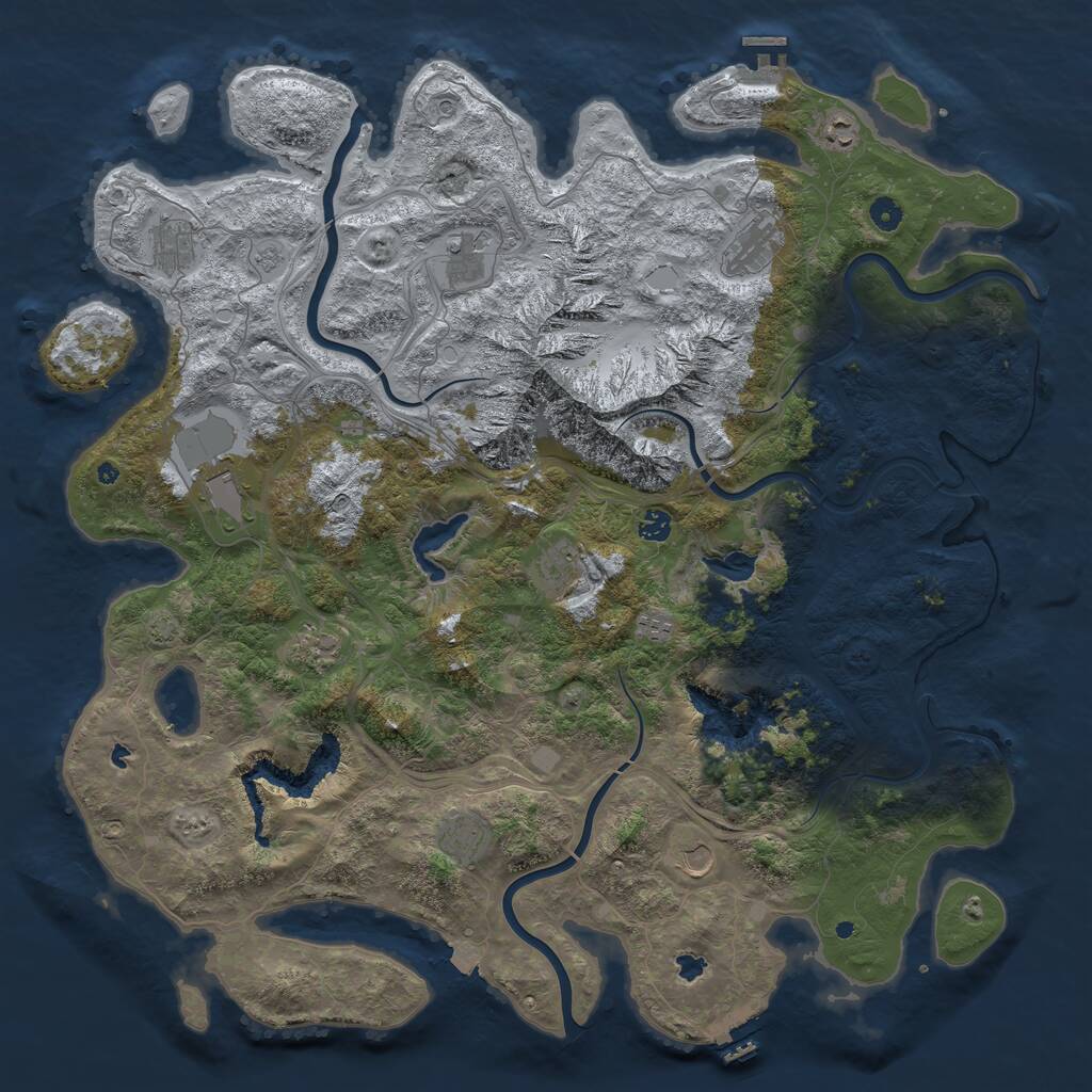 Rust Map: Procedural Map, Size: 5000, Seed: 1898904977, 17 Monuments