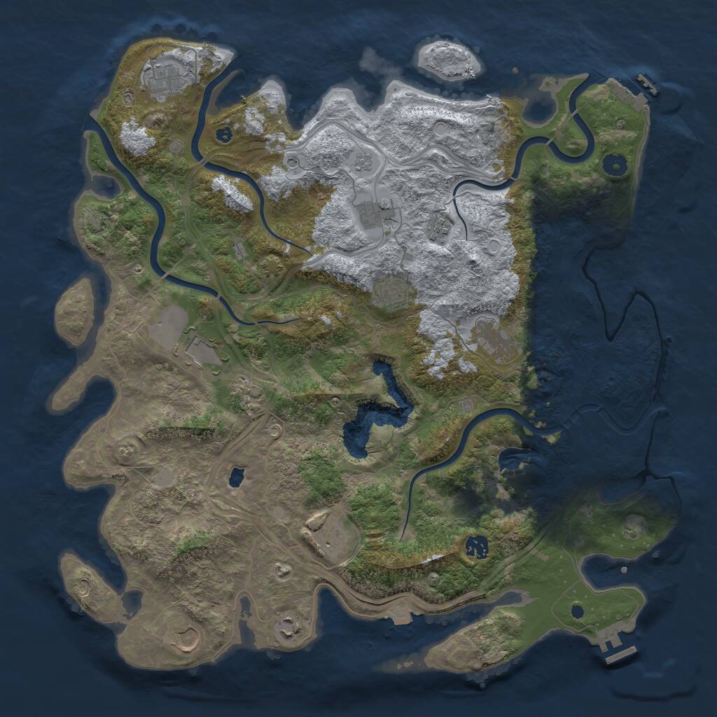 Rust Map: Procedural Map, Size: 4477, Seed: 617, 17 Monuments