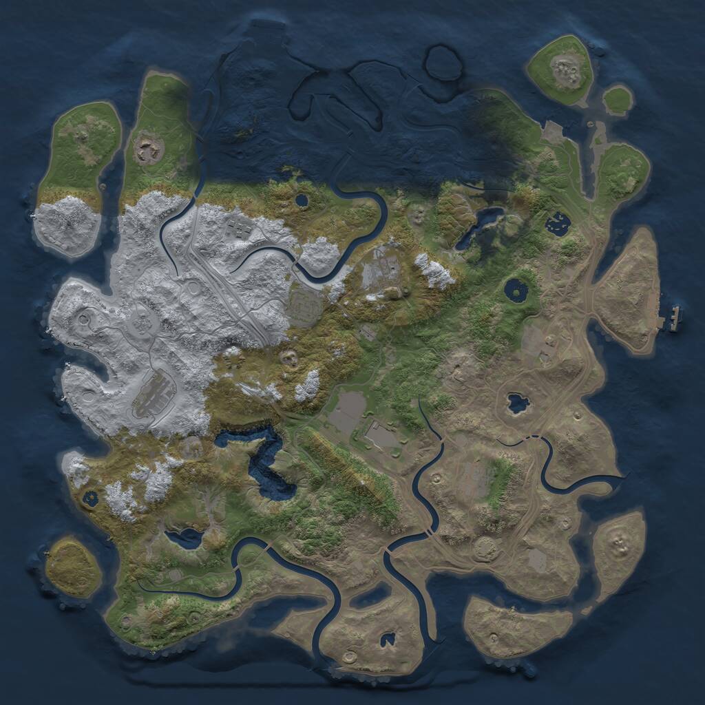 Rust Map: Procedural Map, Size: 4500, Seed: 985235999, 15 Monuments