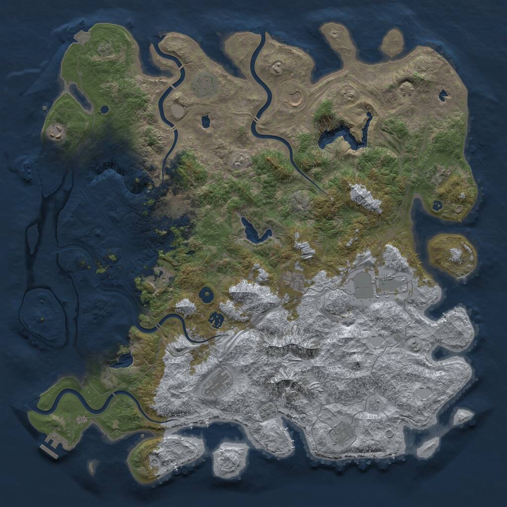 Rust Map: Procedural Map, Size: 5000, Seed: 1468097470, 17 Monuments