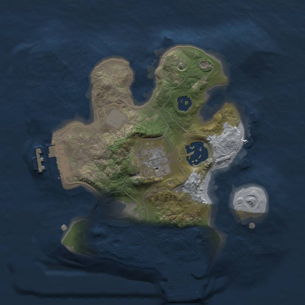 Rust Map: Procedural Map, Size: 2000, Seed: 850972032, 5 Monuments