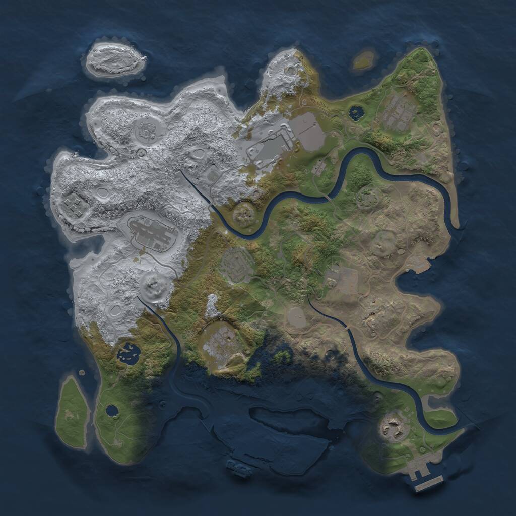Rust Map: Procedural Map, Size: 3500, Seed: 130257, 15 Monuments