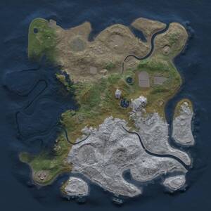 Thumbnail Rust Map: Procedural Map, Size: 3500, Seed: 487810978, 16 Monuments