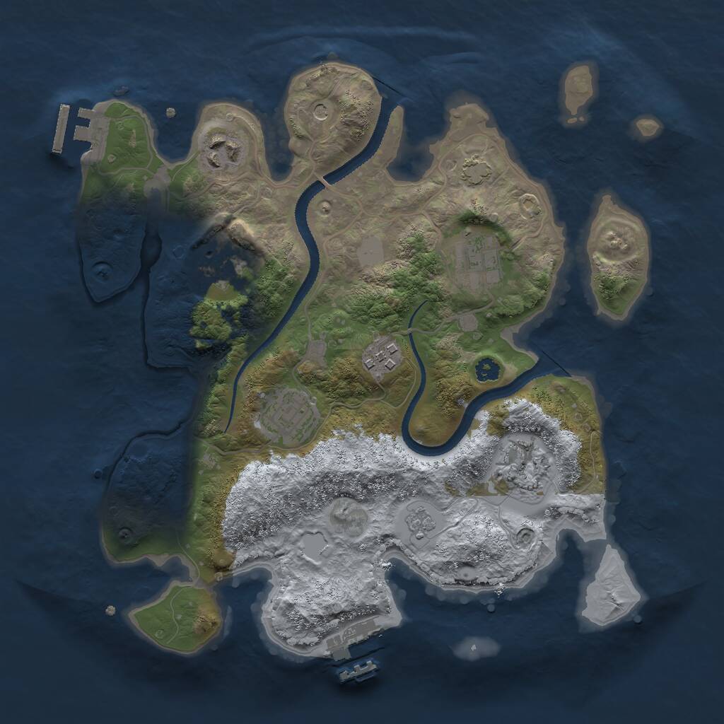 Rust Map: Procedural Map, Size: 3000, Seed: 13630, 12 Monuments
