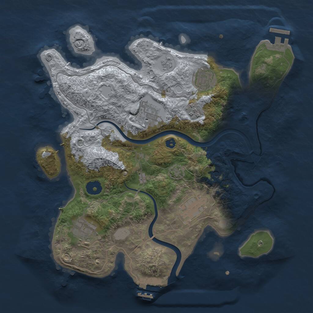 Rust Map: Procedural Map, Size: 3100, Seed: 326529, 11 Monuments