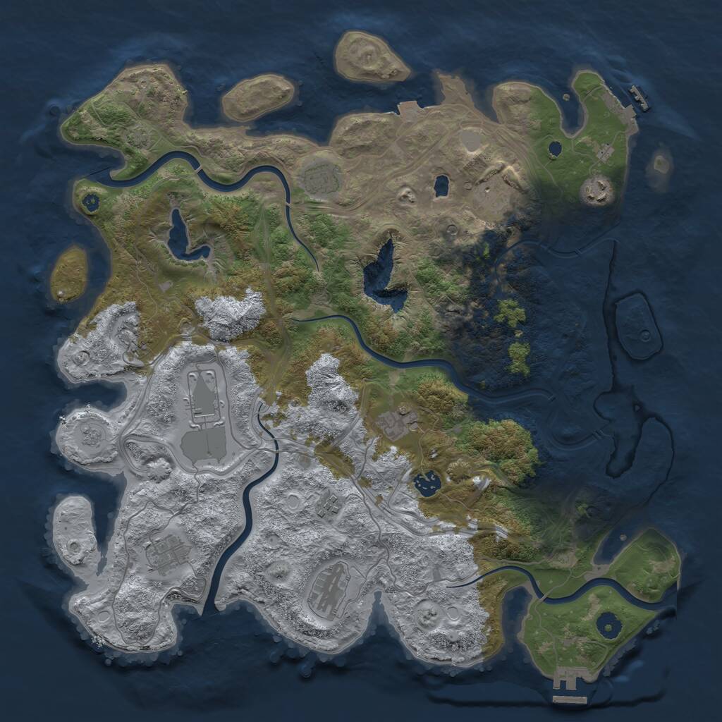 Rust Map: Procedural Map, Size: 4250, Seed: 232778, 16 Monuments