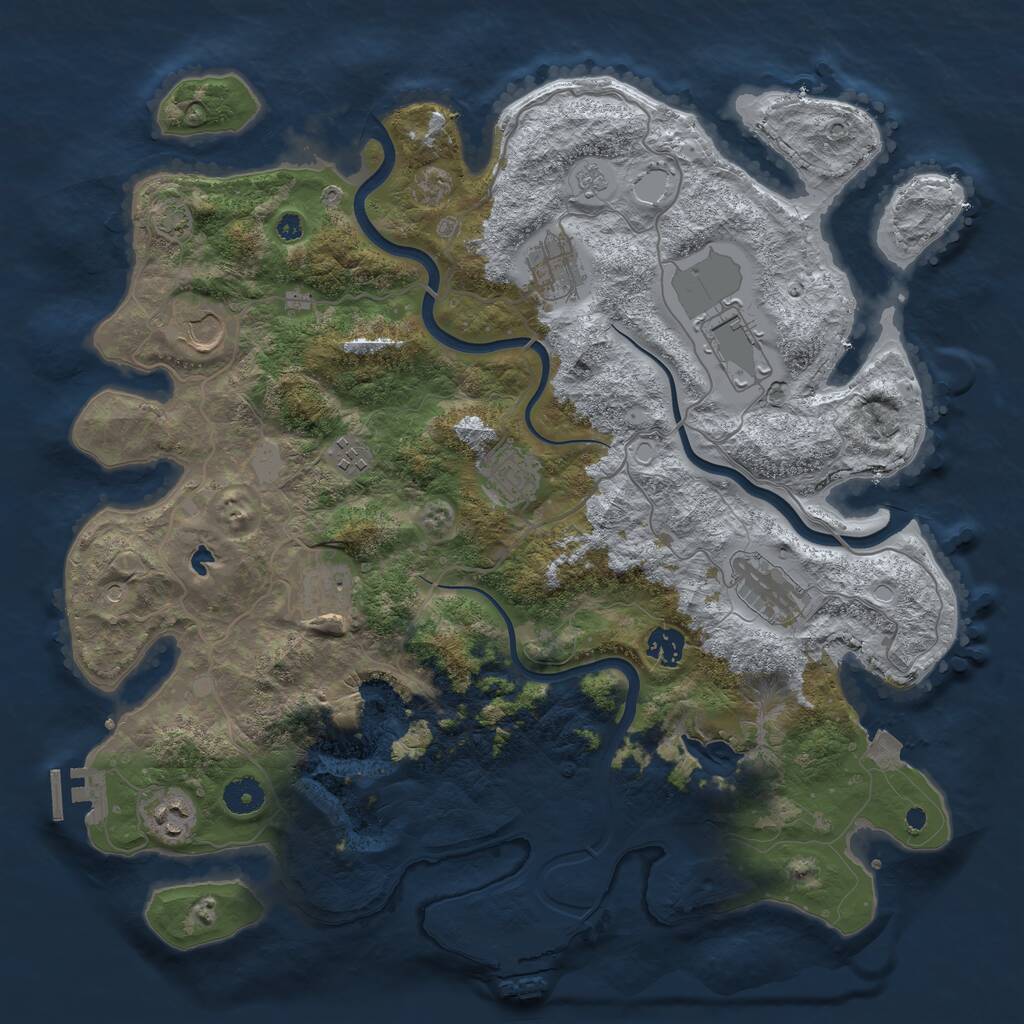 Rust Map: Procedural Map, Size: 4000, Seed: 642799658, 15 Monuments