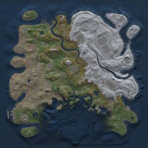 Thumbnail Rust Map: Procedural Map, Size: 4000, Seed: 642799658, 15 Monuments