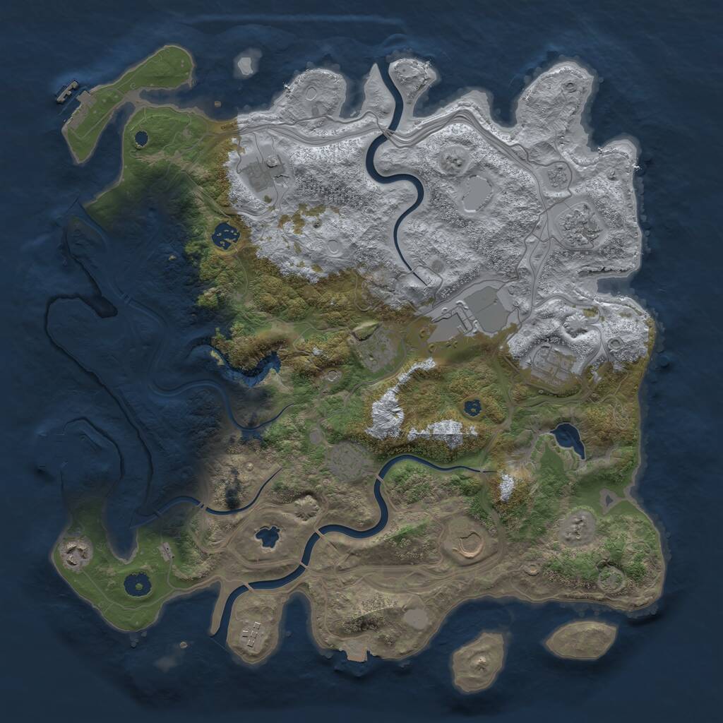Rust Map: Procedural Map, Size: 4250, Seed: 856184, 16 Monuments