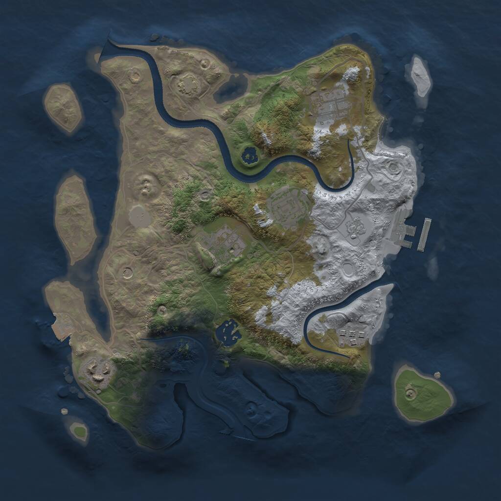 Rust Map: Procedural Map, Size: 3000, Seed: 31679, 11 Monuments