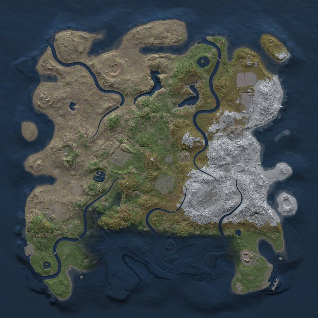 Rust Map: Procedural Map, Size: 4050, Seed: 142534215, 15 Monuments
