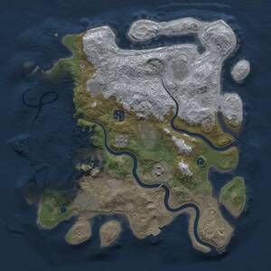 Thumbnail Rust Map: Procedural Map, Size: 3500, Seed: 195955, 14 Monuments