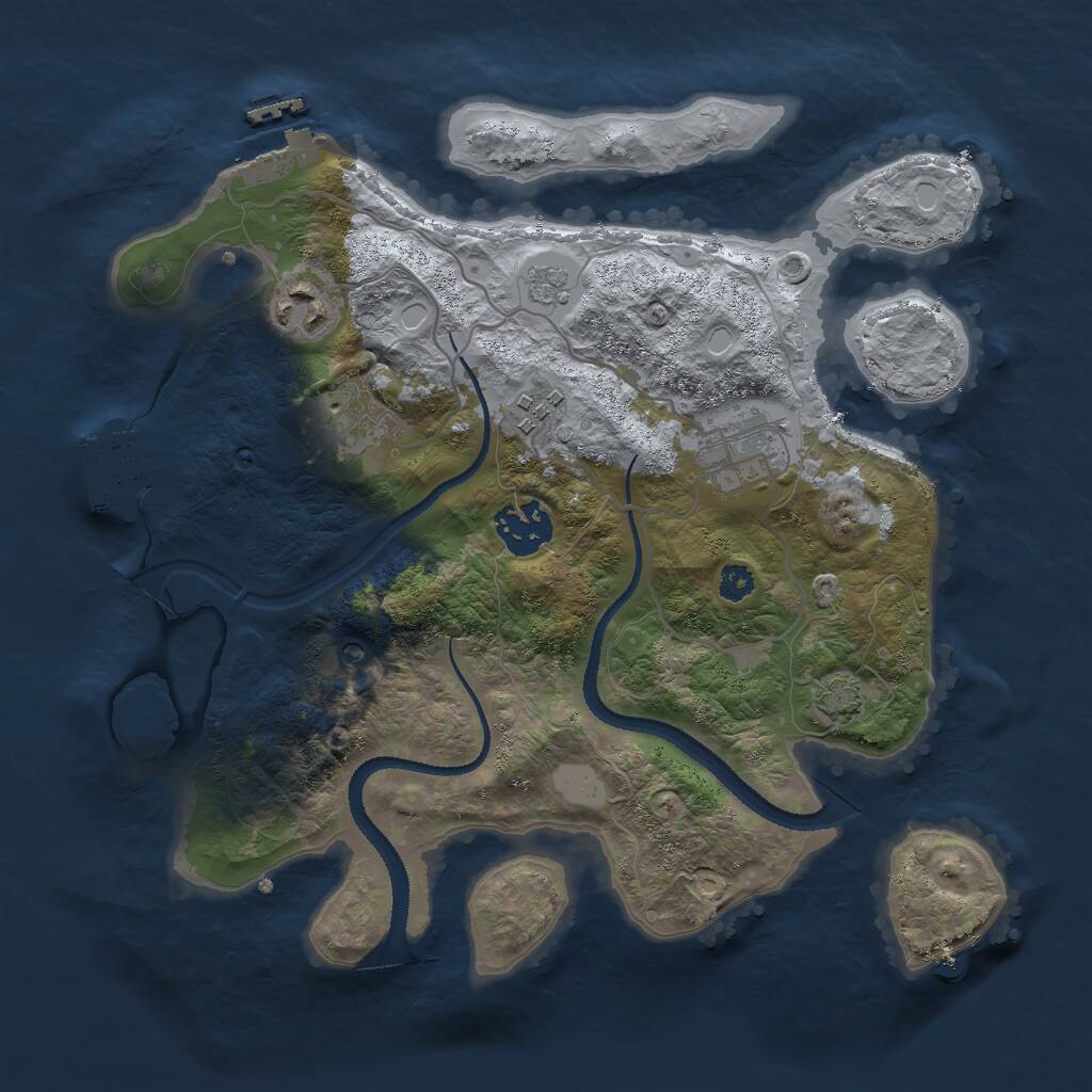 Rust Map: Procedural Map, Size: 3000, Seed: 195955, 11 Monuments