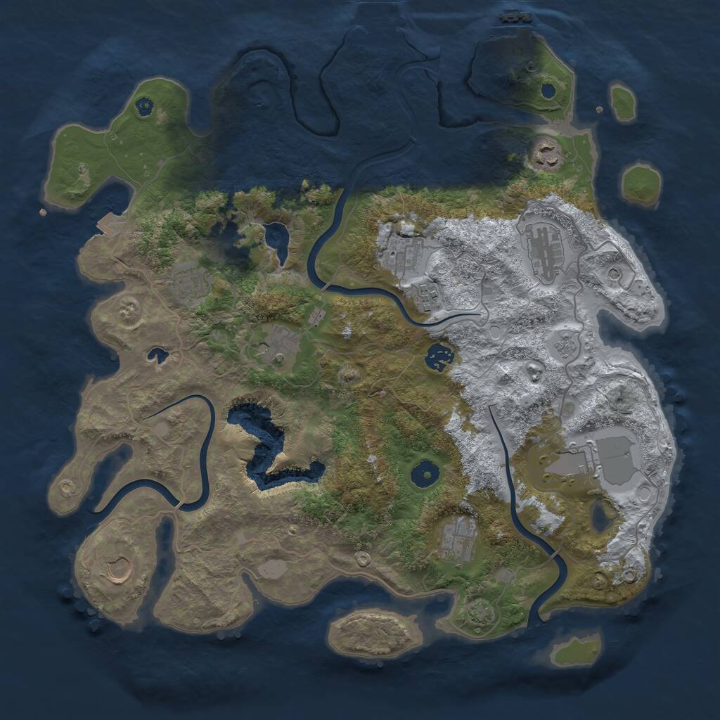 Rust Map: Procedural Map, Size: 4000, Seed: 893162082, 16 Monuments