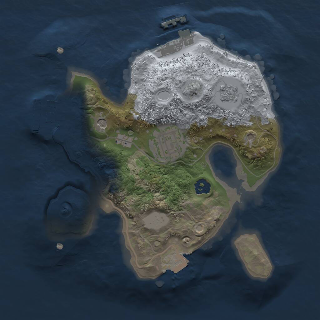 Rust Map: Procedural Map, Size: 2000, Seed: 1194094836, 6 Monuments