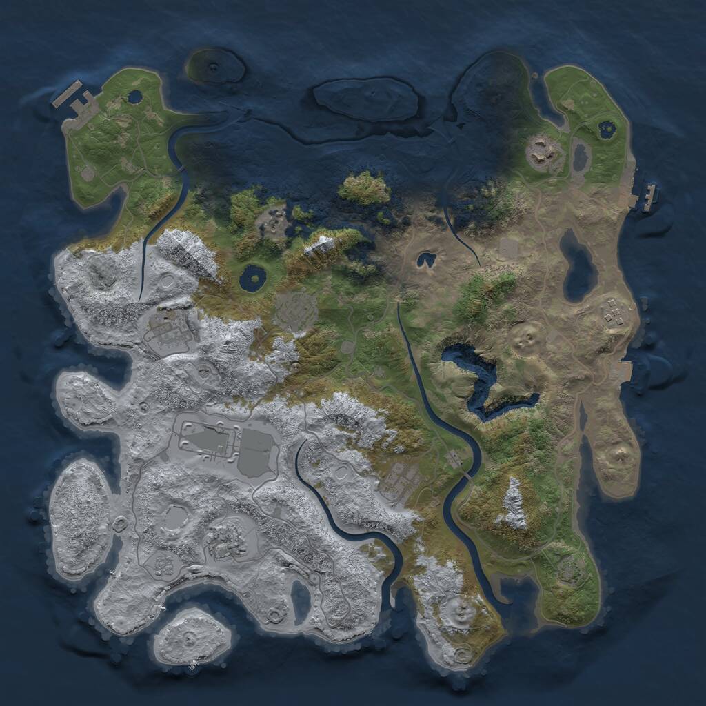 Rust Map: Procedural Map, Size: 4000, Seed: 67766283, 13 Monuments