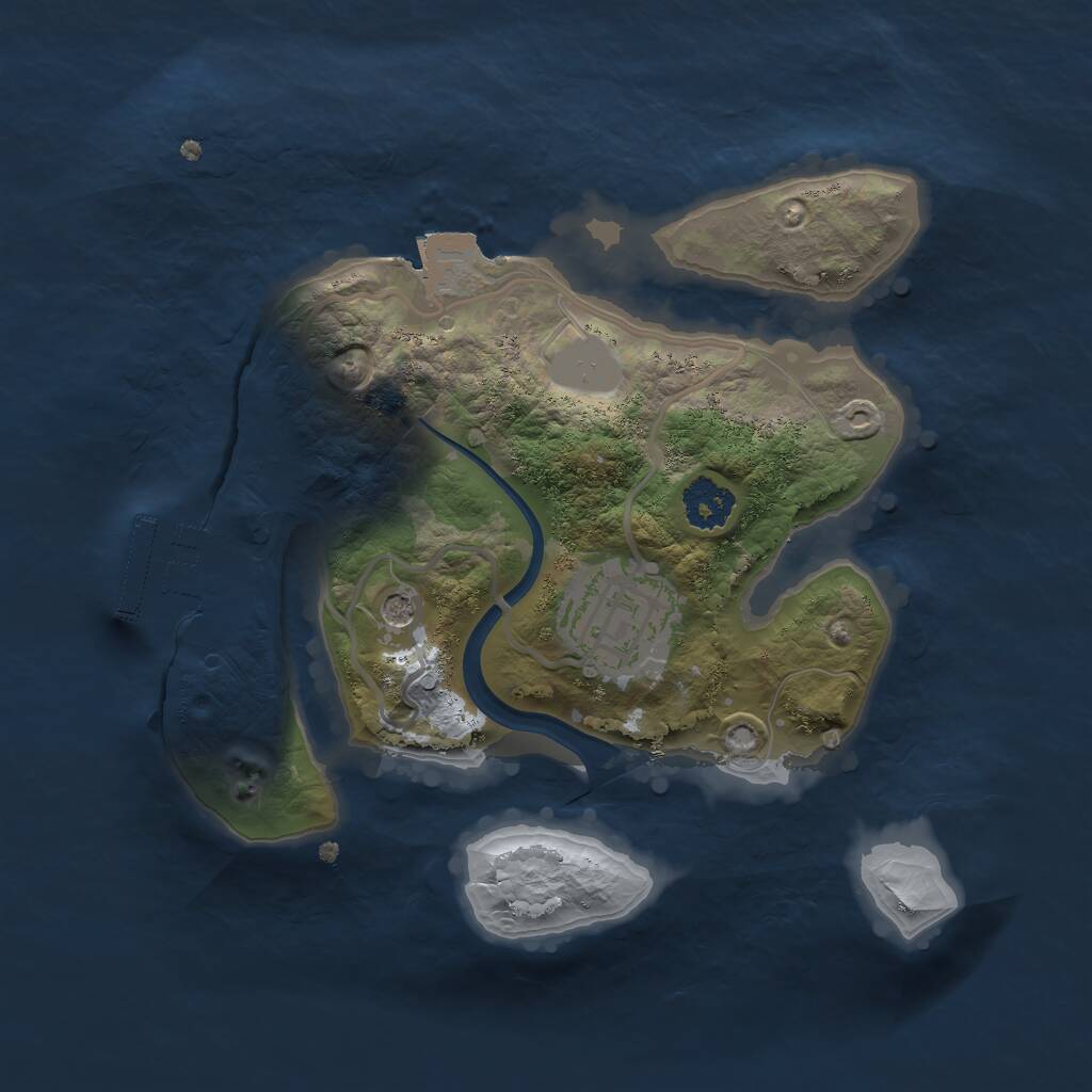 Rust Map: Procedural Map, Size: 2150, Seed: 412, 4 Monuments