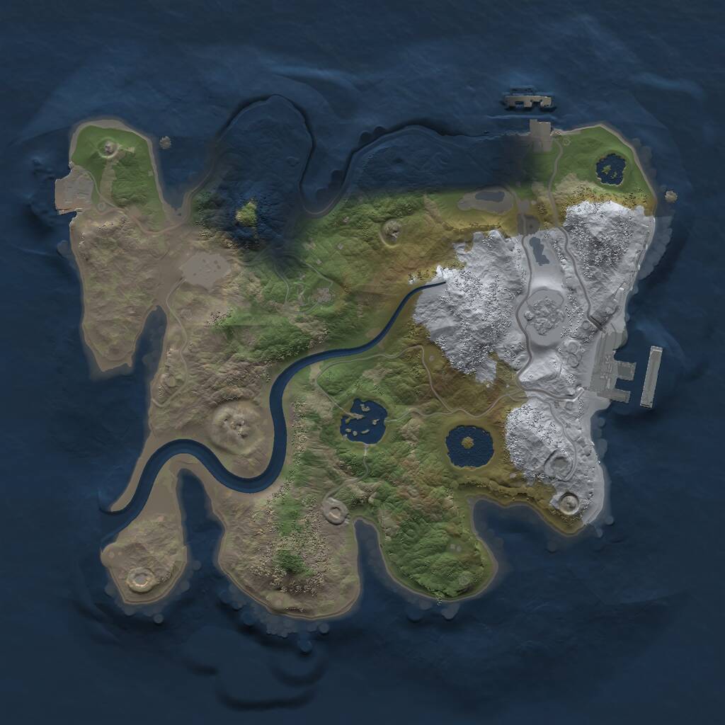 Rust Map: Procedural Map, Size: 2400, Seed: 217337484, 5 Monuments