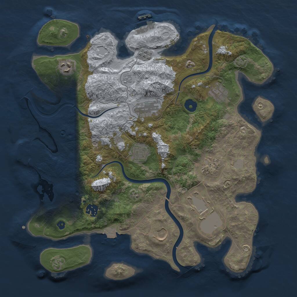 Rust Map: Procedural Map, Size: 3600, Seed: 1094838266, 15 Monuments