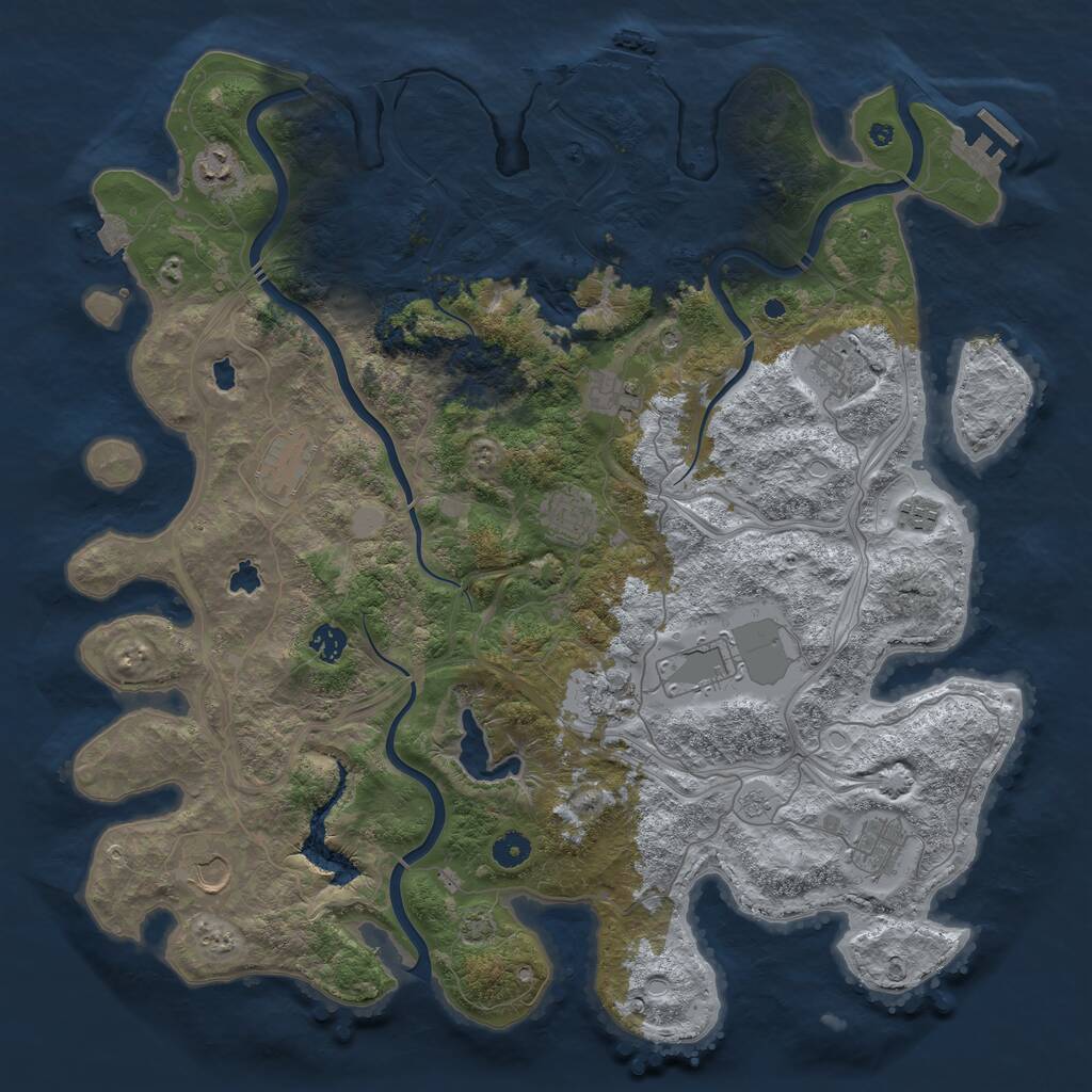 Rust Map: Procedural Map, Size: 4500, Seed: 856597807, 17 Monuments