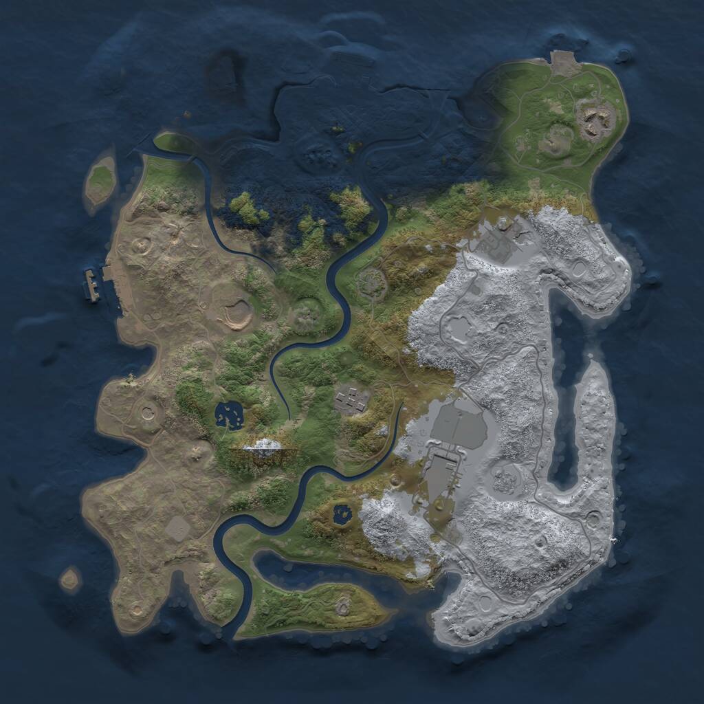 Rust Map: Procedural Map, Size: 3500, Seed: 1973482609, 12 Monuments