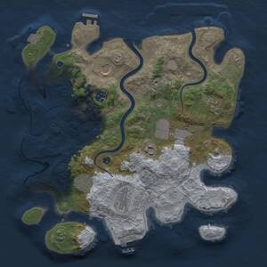 Thumbnail Rust Map: Procedural Map, Size: 3500, Seed: 1733013585, 15 Monuments