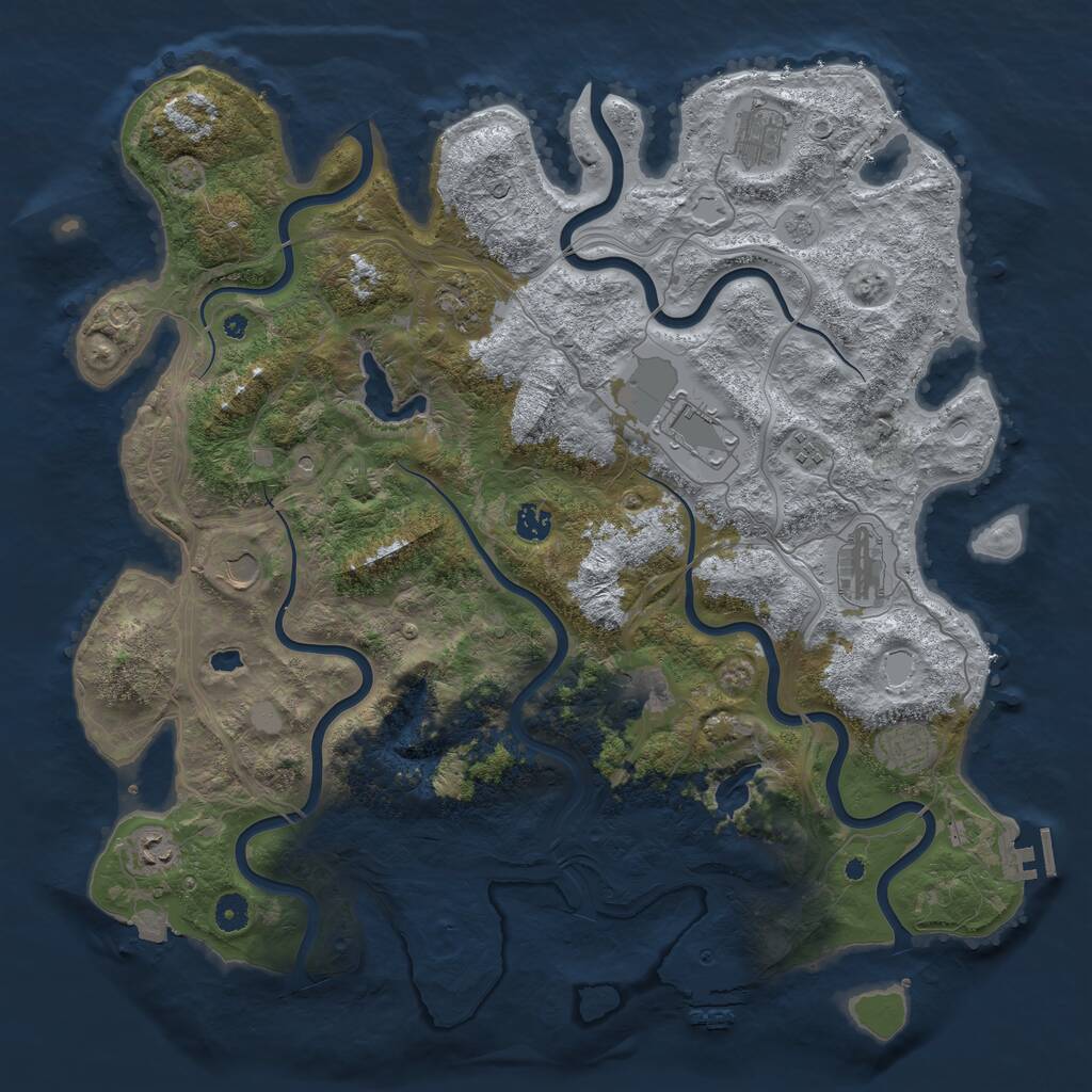 Rust Map: Procedural Map, Size: 4500, Seed: 1737396062, 16 Monuments
