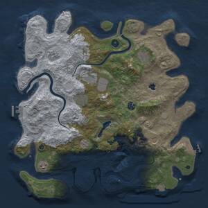 Thumbnail Rust Map: Procedural Map, Size: 4000, Seed: 3259, 14 Monuments