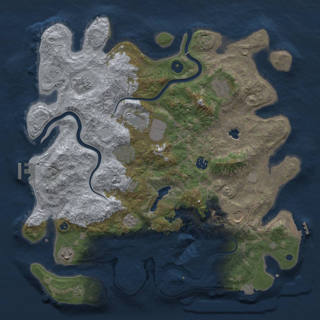 Rust Map: Procedural Map, Size: 4000, Seed: 3259, 14 Monuments