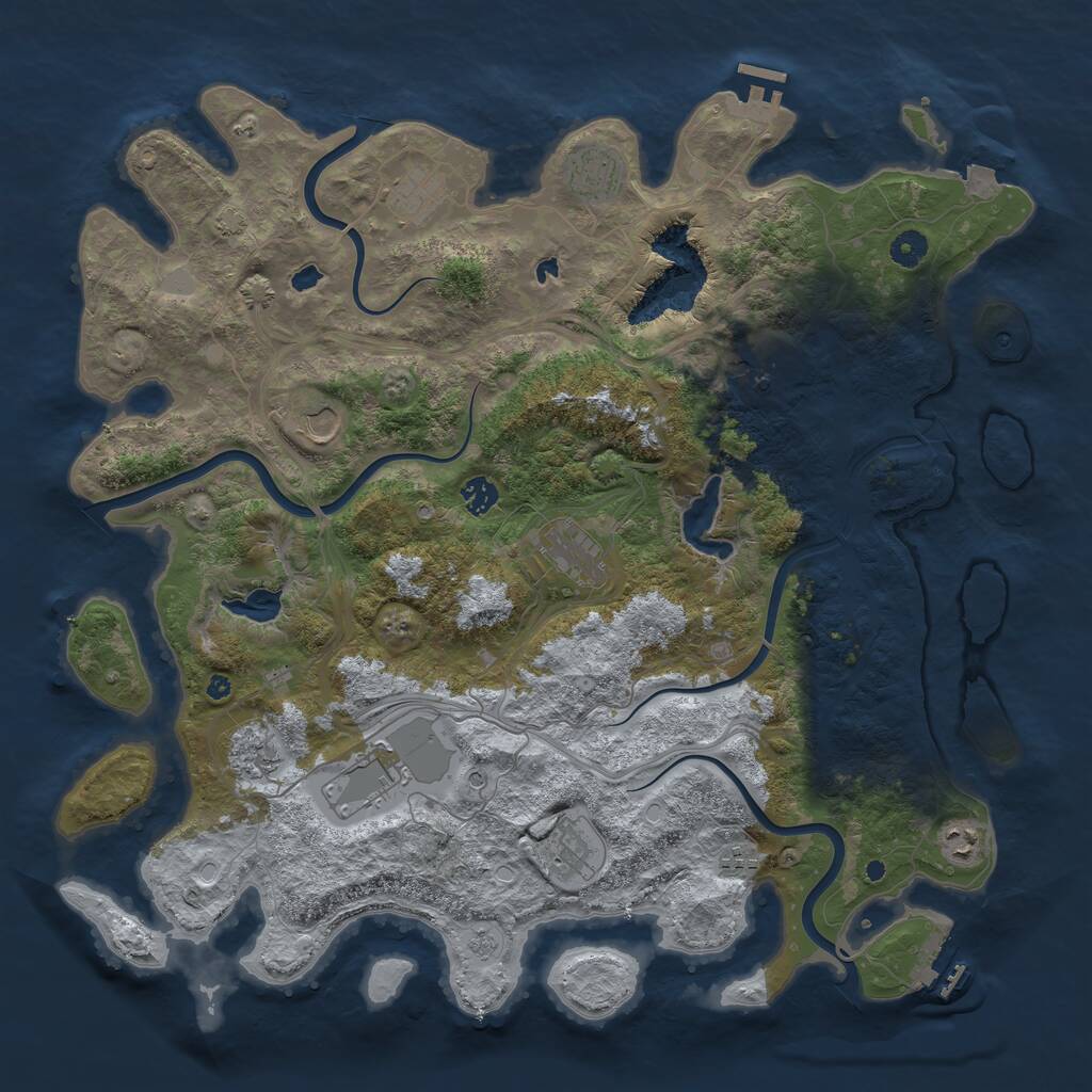 Rust Map: Procedural Map, Size: 4500, Seed: 31412, 17 Monuments