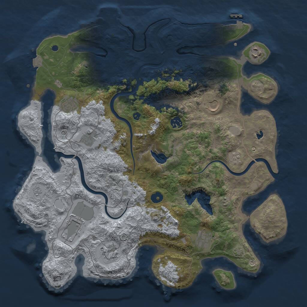 Rust Map: Procedural Map, Size: 4000, Seed: 1807117095, 15 Monuments