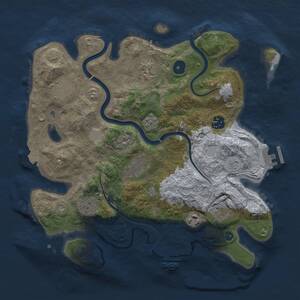 Thumbnail Rust Map: Procedural Map, Size: 3400, Seed: 2058128330, 14 Monuments