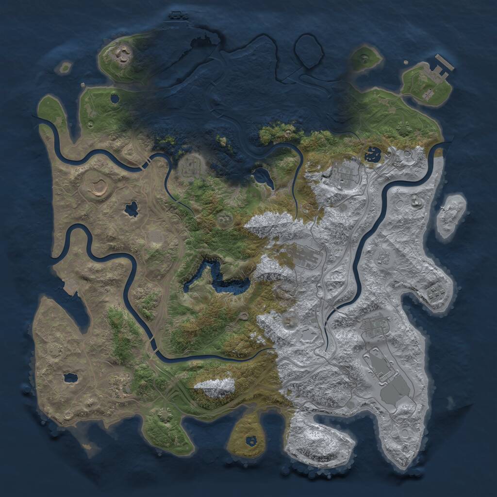 Rust Map: Procedural Map, Size: 4500, Seed: 764984757, 16 Monuments
