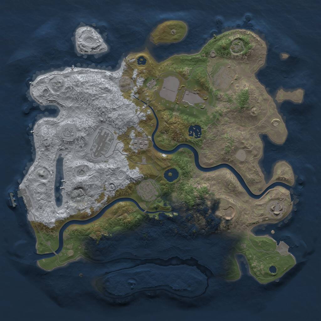 Rust Map: Procedural Map, Size: 3500, Seed: 776700316, 13 Monuments
