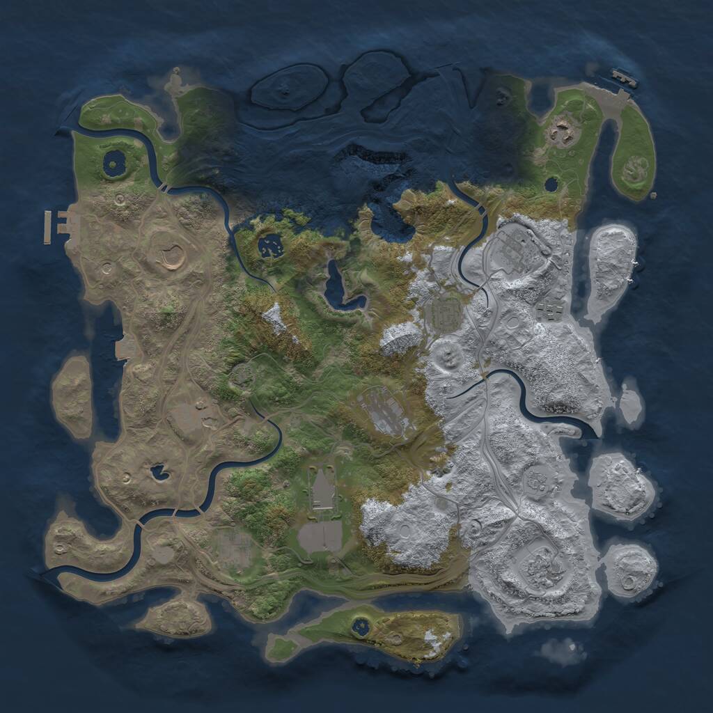 Rust Map: Procedural Map, Size: 4250, Seed: 1171000832, 17 Monuments