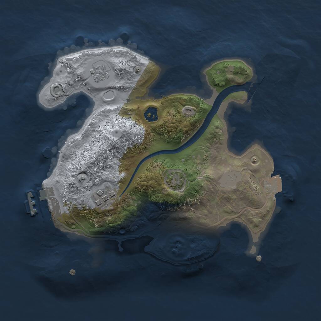 Rust Map: Procedural Map, Size: 2200, Seed: 895068637, 5 Monuments