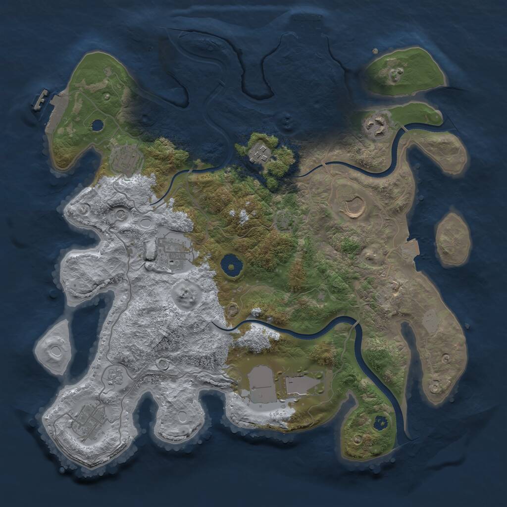 Rust Map: Procedural Map, Size: 3500, Seed: 765311509, 13 Monuments