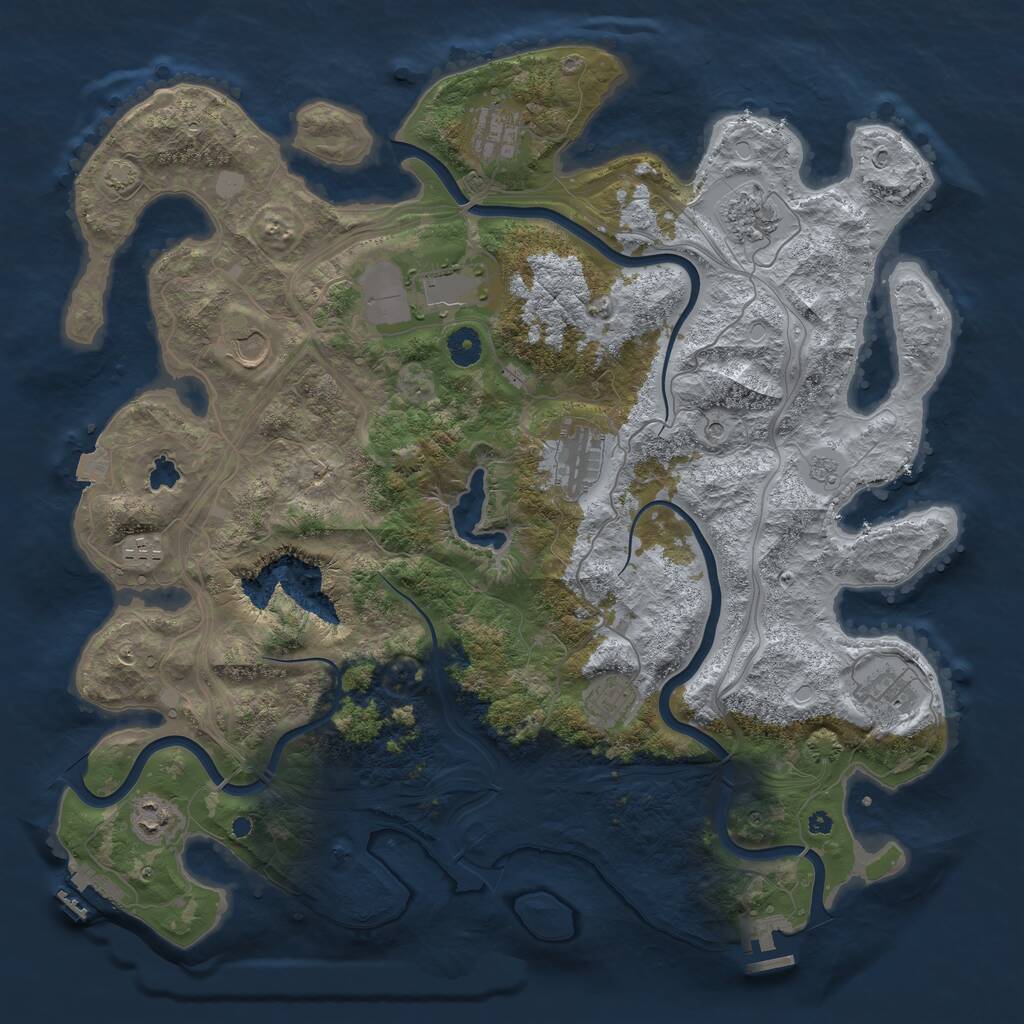 Rust Map: Procedural Map, Size: 4250, Seed: 2053489120, 15 Monuments