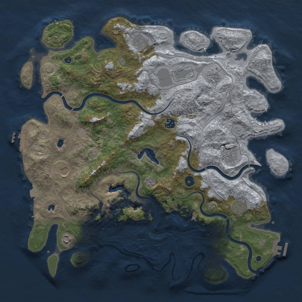 Rust Map: Procedural Map, Size: 4500, Seed: 46298531, 15 Monuments