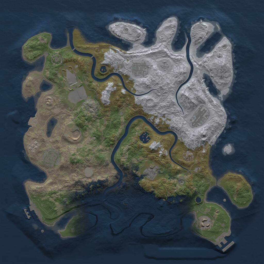 Rust Map: Procedural Map, Size: 3750, Seed: 984553, 15 Monuments