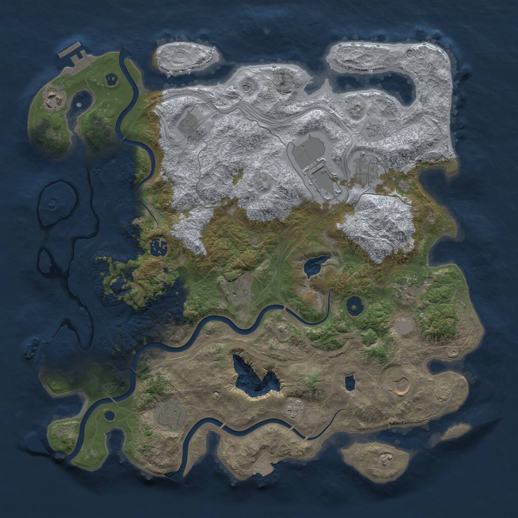 Rust Map: Procedural Map, Size: 4250, Seed: 712755, 16 Monuments