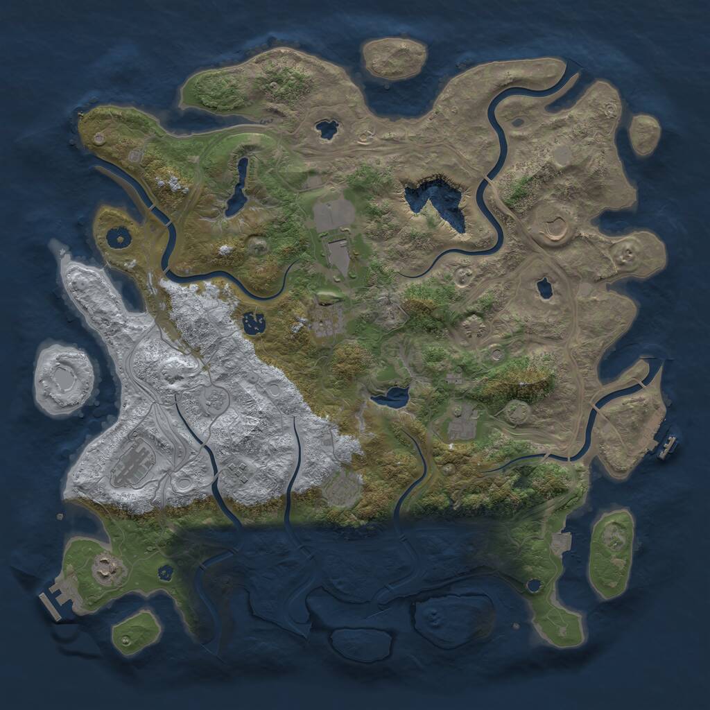 Rust Map: Procedural Map, Size: 4500, Seed: 784069, 15 Monuments