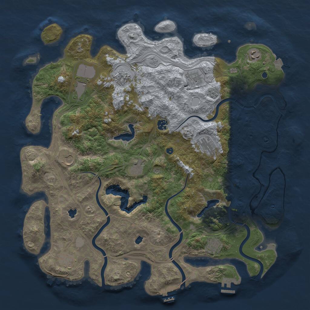 Rust Map: Procedural Map, Size: 4500, Seed: 62131717, 17 Monuments